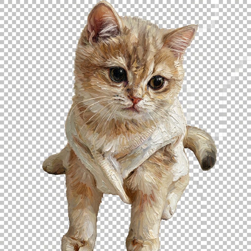 猫咪 油画艺术风格